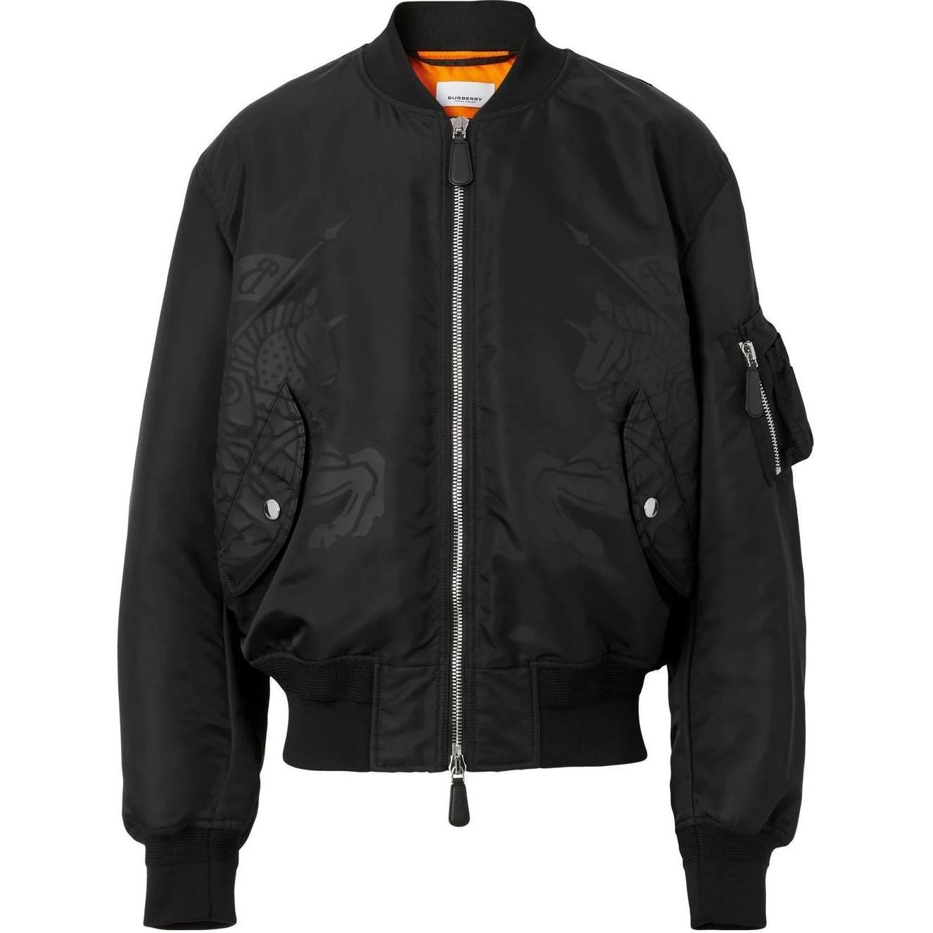 Burberry SS23 Black Solid Zip-Up Bomber Jacket 80651841