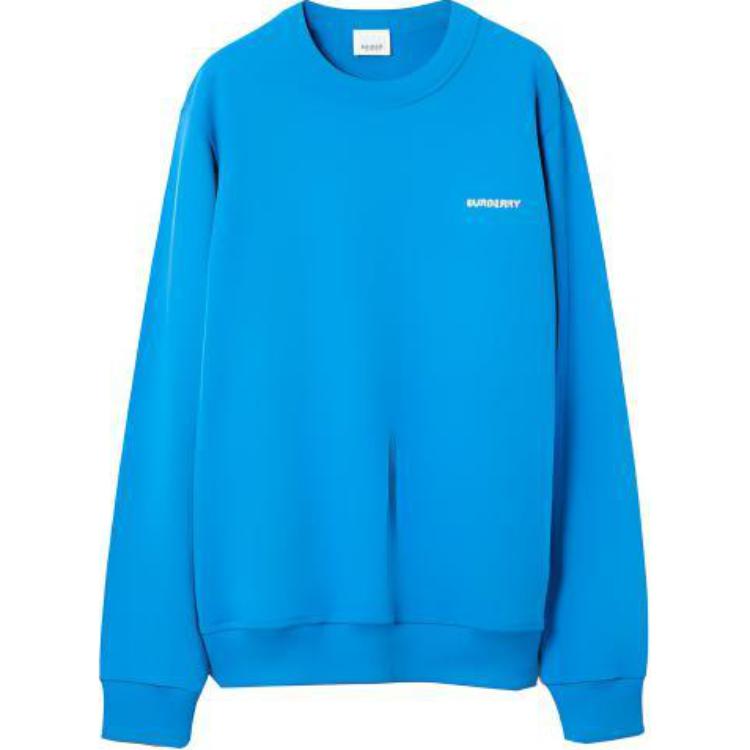 Burberry SS23 Blue Logo Print Crewneck Pullover Sweatshirt Men’s 80712401