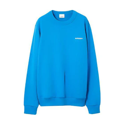 Burberry SS23 Blue Logo Print Crewneck Pullover Sweatshirt Men’s 80712401