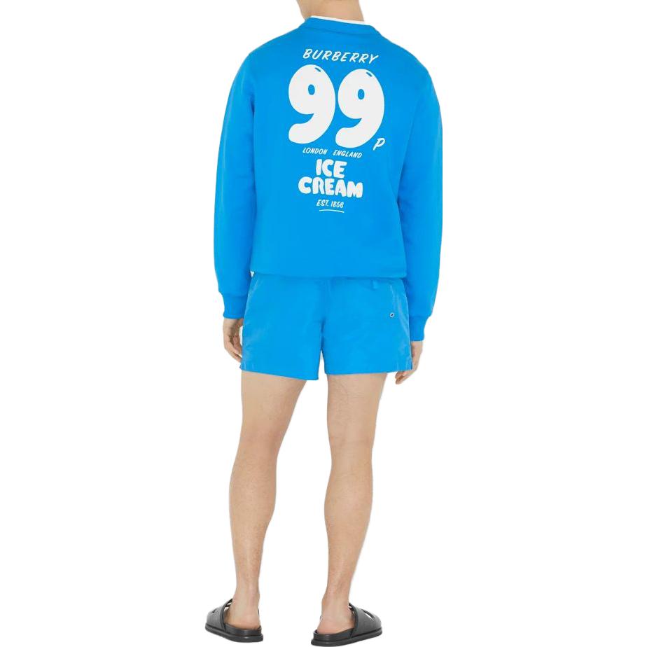 Burberry SS23 Blue Logo Print Crewneck Pullover Sweatshirt Men’s 80712401 圖 4