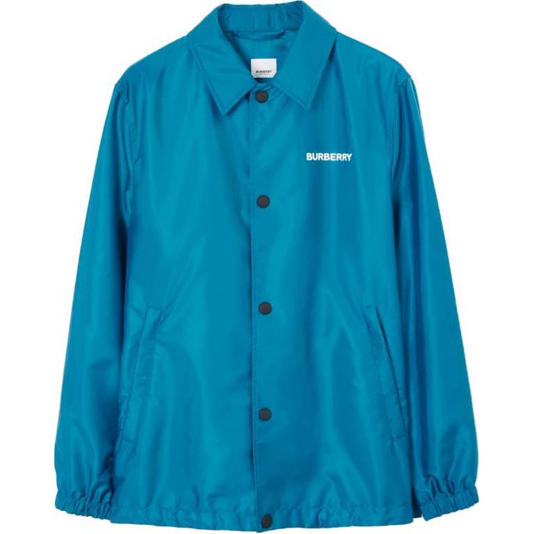 Burberry SS23 Blue Long-Sleeve Jacket with Letter Logo Print for Men. 80701911