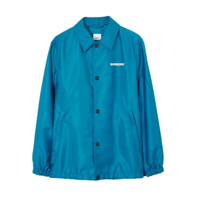 Burberry SS23 Blue Long-Sleeve Jacket with Letter Logo Print for Men. 80701911