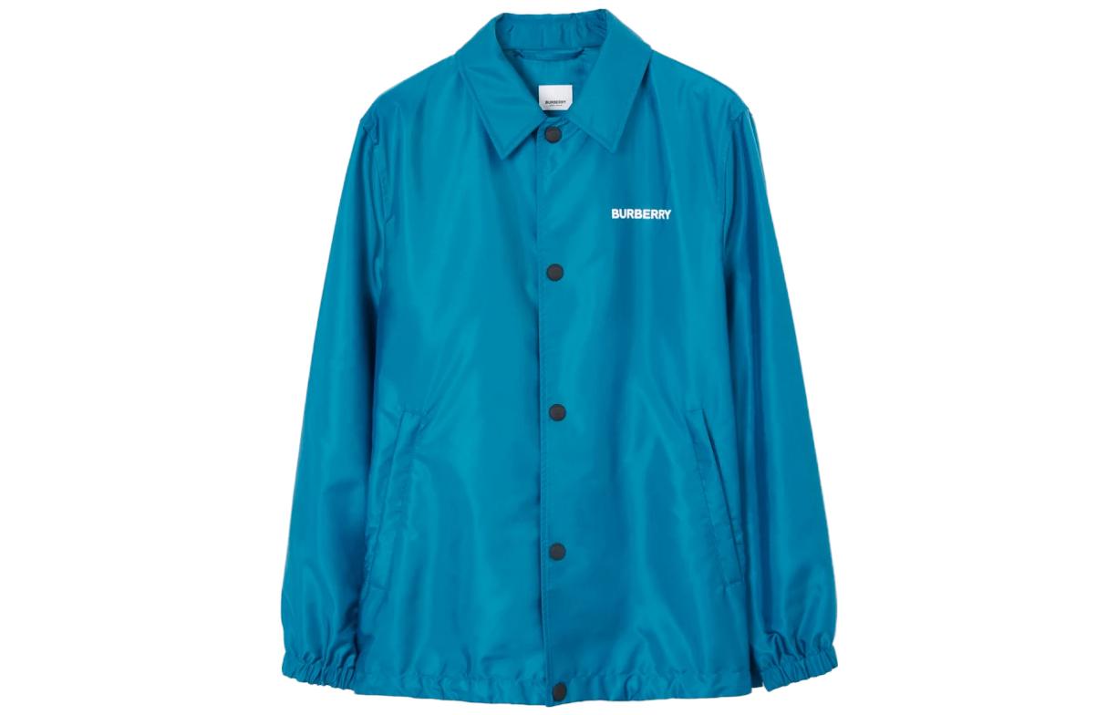 Order Burberry SS23 Jaket Biru Lengan Panjang dengan Cetakan Logo Huruf Lelaki. 80701911