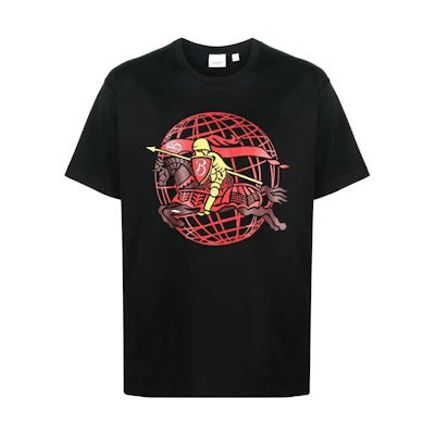 Burberry SS23 Cartoon Graphic Print Black Crewneck T-Shirt 806514411