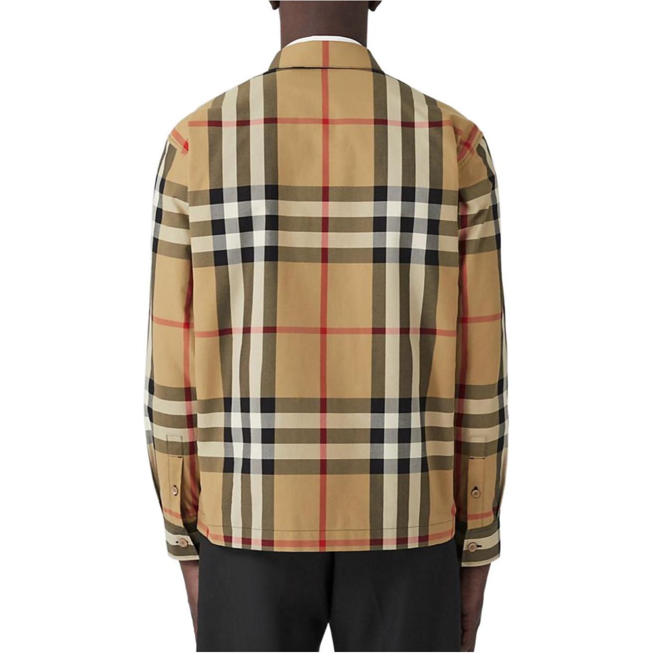 Purchase Burberry SS23 Check Button-Up Loose Long-Sleeve Shirt Men Archive Beige 80636661