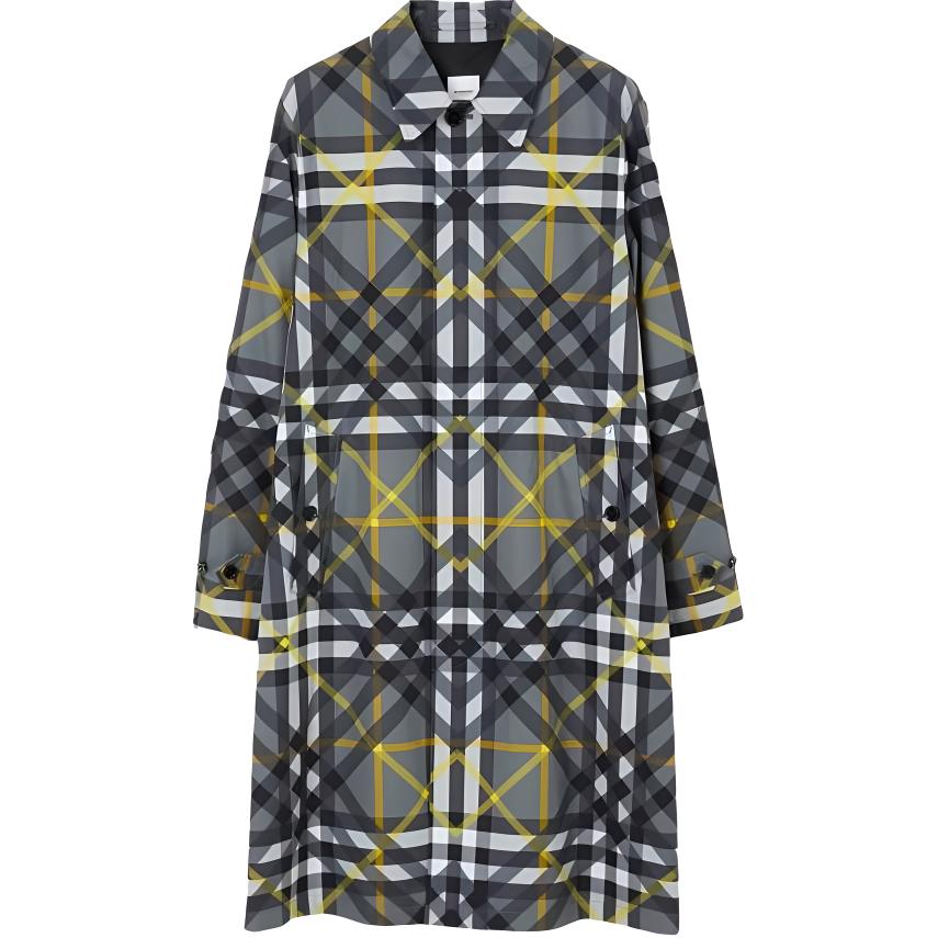 Burberry SS23 Check Cotton Gabardine Trench Coat Mens Multicolor. 80635001