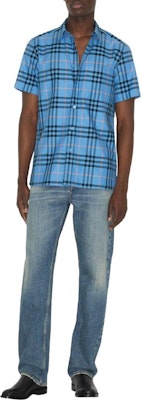 Burberry SS23 Check Cotton Shirt Blue 80729351 Lookbook Burberry SS23 Check Cotton Shirt Blue 80729351