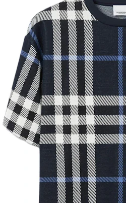 バーバリー SS23 チェック クルーネック 半袖カジュアルTシャツ ブルー メンズ 80706681 Details for バーバリー SS23 チェック クルーネック 半袖カジュアルTシャツ ブルー メンズ 80706681