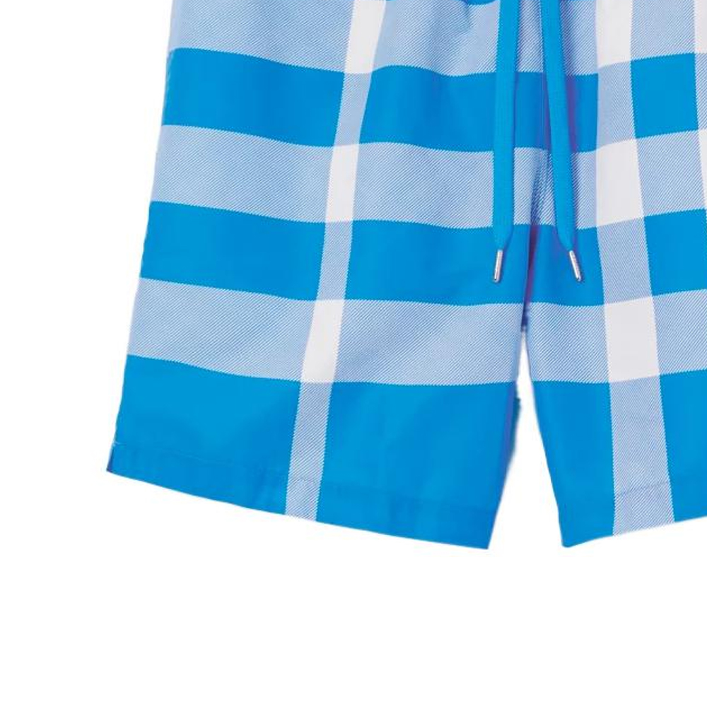 Burberry SS23 Check Drawstring Straight-Fit Casual Shorts Men Vibrant Blue 80662421 圖 4