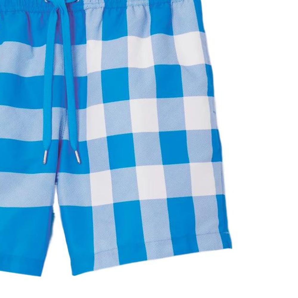 Burberry SS23 Check Drawstring Straight-Fit Casual Shorts Men Vibrant Blue 80662421 圖 5