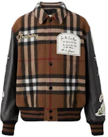 Burberry SS23 Check Embroidered Logo Flight Jacket Dark Birch Brown 80650931 Burberry SS23 Check Embroidered Logo Flight Jacket Dark Birch Brown 80650931