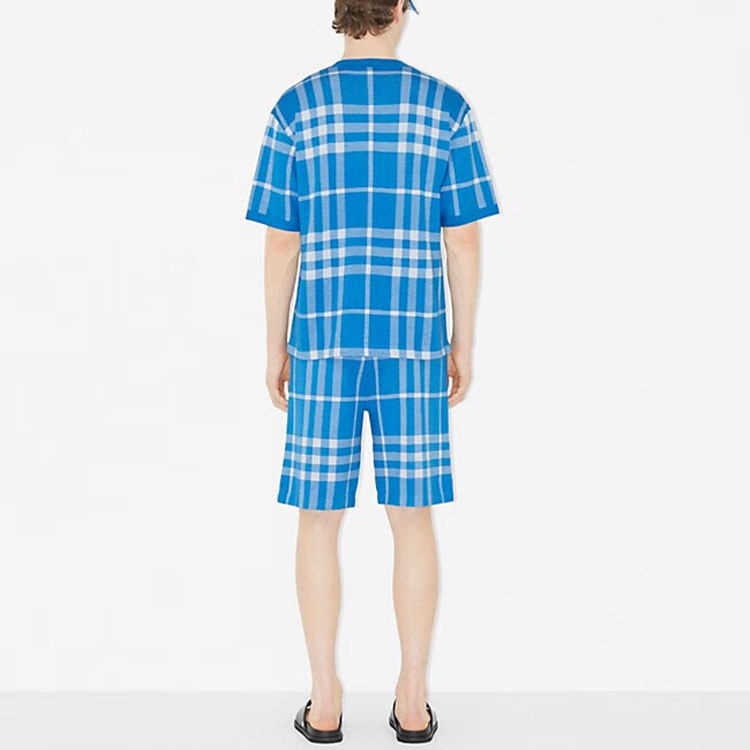 Lookbook Burberry SS23 Check Jacquard Relaxed Fit T-Shirt  Vibrant Blue. 80656821