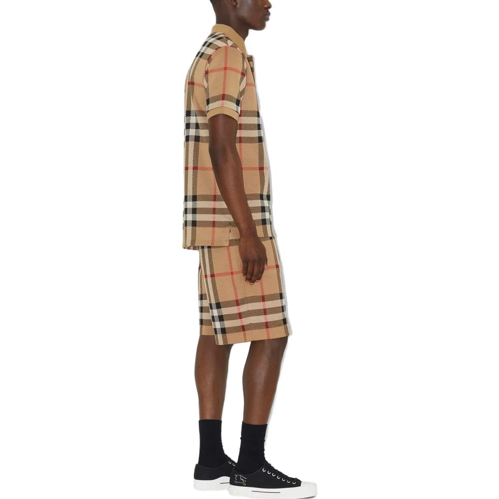 Details for Polo Burberry SS23 Beige Hombre Manga Corta Estilo Recto Check Jacquard. 80726631