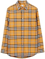 Burberry SS23 Check Long Sleeve Button-Up Shirt Orange Mens. 80715231 Burberry SS23 Check Long Sleeve Button-Up Shirt Orange Mens. 80715231