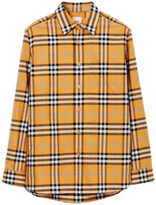 Burberry 男士橙色格紋長袖襯衫 SS23 系列。 80715231 Buy Burberry 男士橙色格紋長袖襯衫 SS23 系列。 80715231