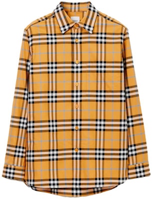 Burberry 男士橙色格紋長袖襯衫 SS23 系列。 80715231 Buy Burberry 男士橙色格紋長袖襯衫 SS23 系列。 80715231