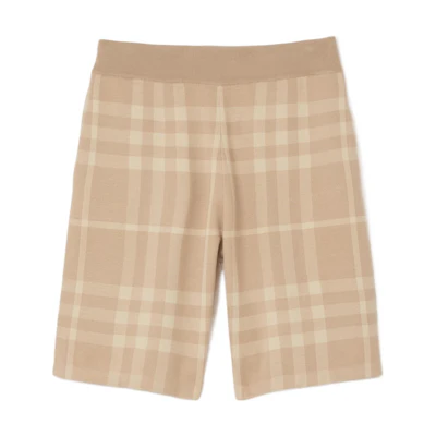 Burberry SS23 Check Patchwork Casual Shorts Men Yellow Brown 80684811