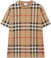 Order Burberry SS23 Kaos Pendek Crewneck Motif Kotak Warna Beige. 80726651