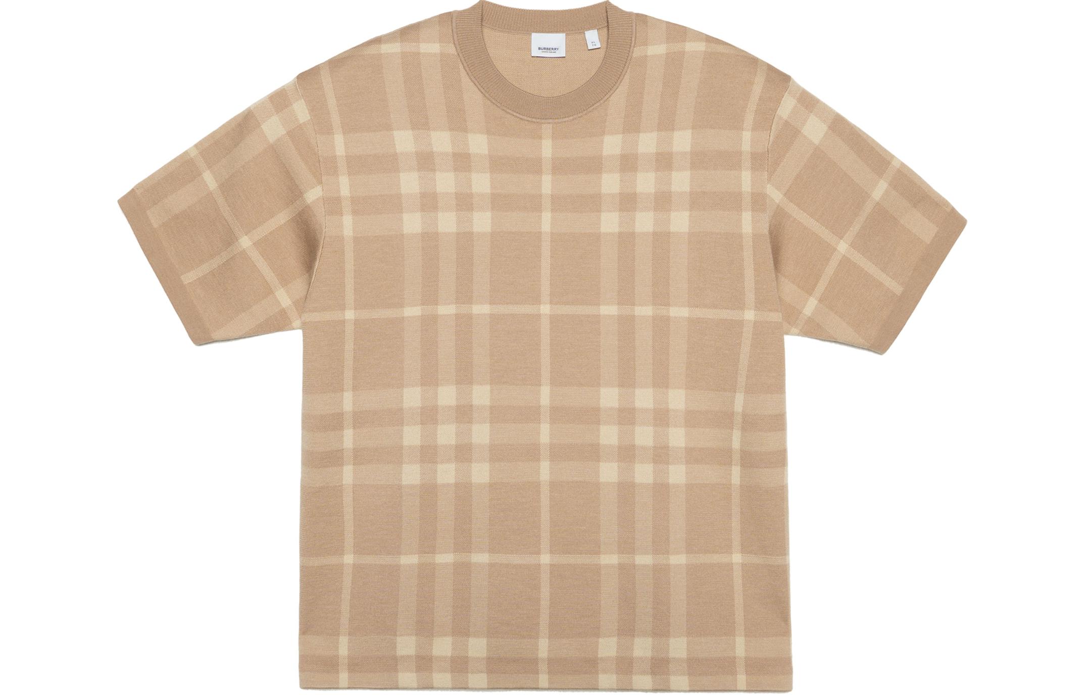 Burberry SS23 Check Print Crewneck Short Sleeve T-Shirt  Camel 80684801 圖 2