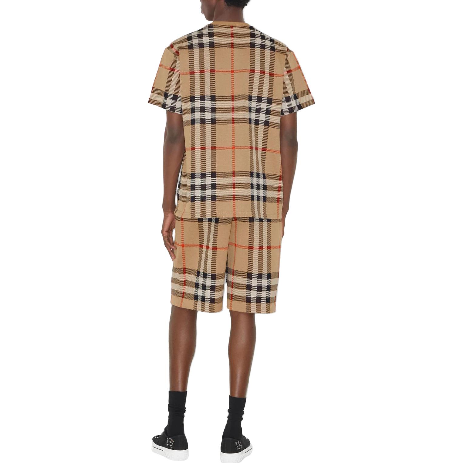 Shop Burberry SS23 Check Print Crewneck Short Sleeve T-Shirt  Beige. 80726651