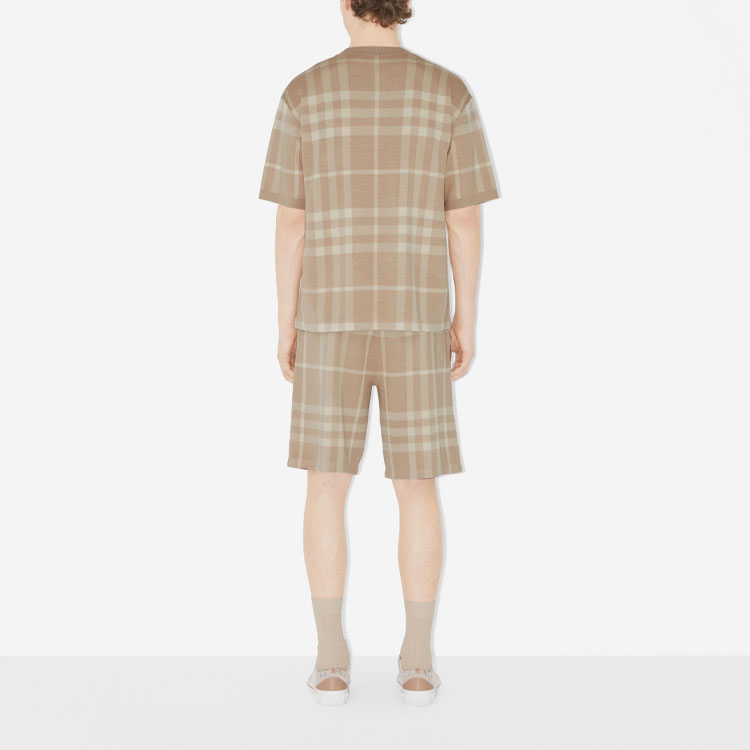 Burberry SS23 Check Print Crewneck Short Sleeve T-Shirt  Camel 80684801 圖 5