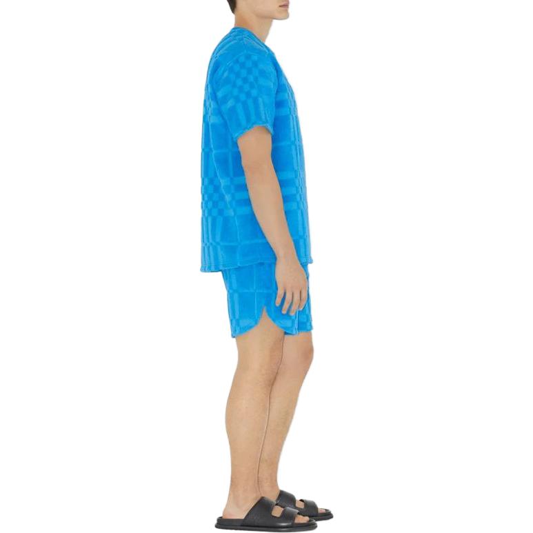 Details for Burberry SS23 Baju T-Shirt Lelaki Biru Lengan Pendek Corak Periksa. 80714481