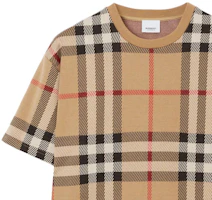 Details for Burberry SS23 Kaos Pendek Crewneck Motif Kotak Warna Beige. 80726651