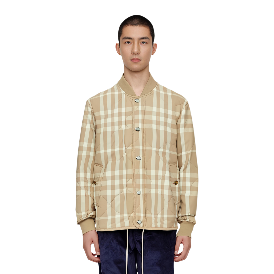 Burberry SS23 Check Print Single-Breasted Jacket  Casual Light Tan 80687411 圖 3