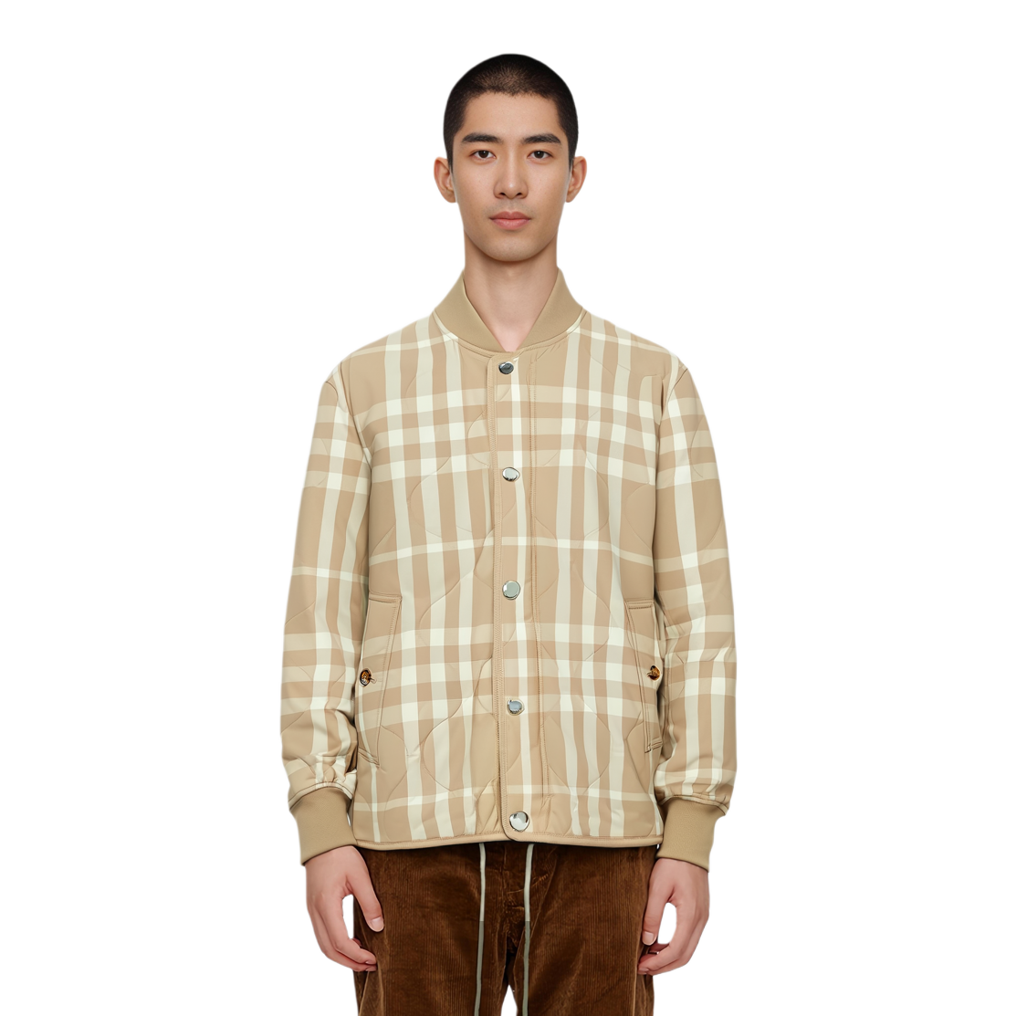 Burberry SS23 Check Print Single-Breasted Jacket  Casual Light Tan 80687411 圖 4