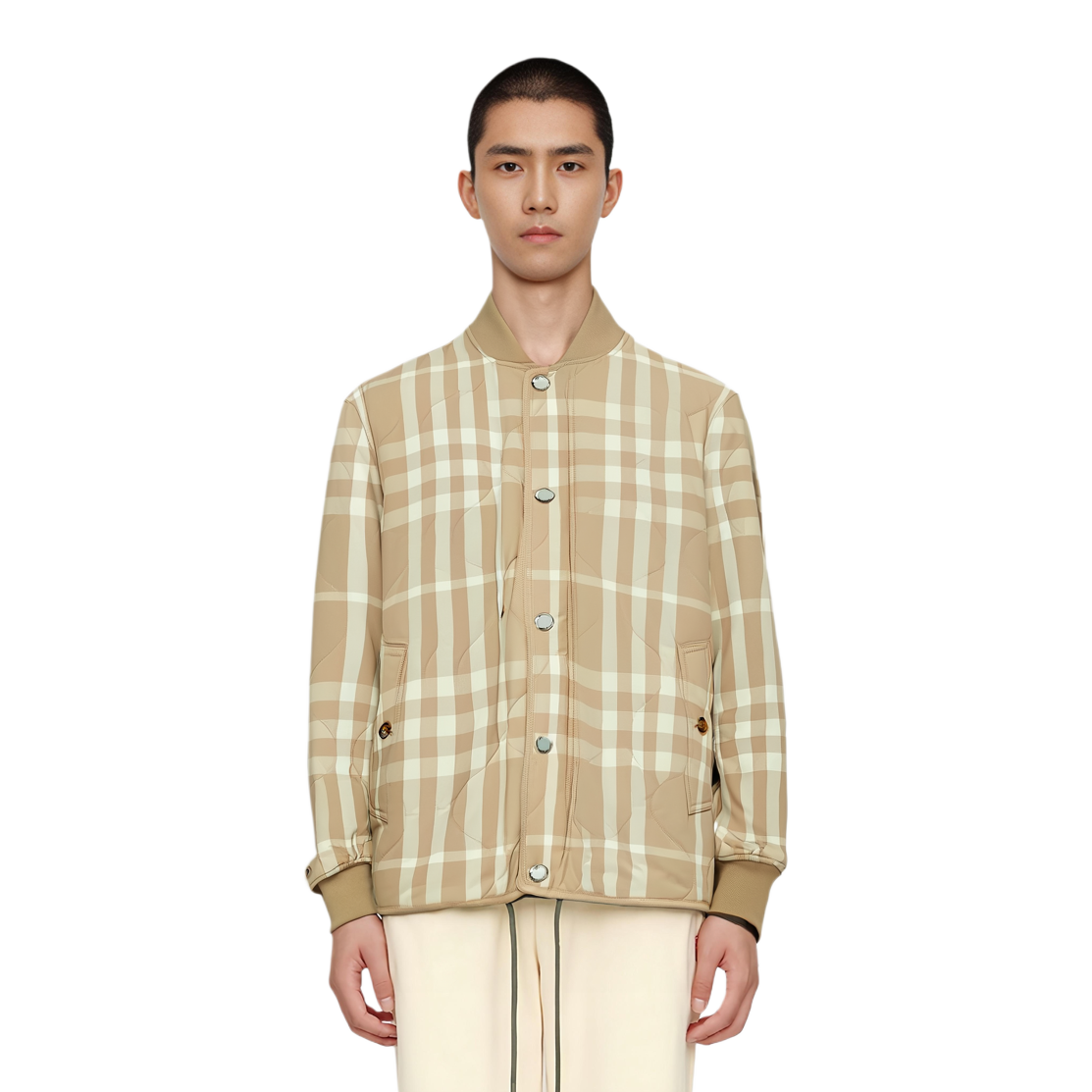Burberry SS23 Check Print Single-Breasted Jacket  Casual Light Tan 80687411 圖 5