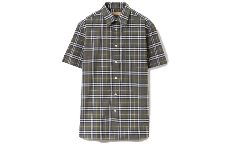 Burberry SS23 Check Print Single-Breasted Short-Sleeve Shirt Green 80084241 圖 2