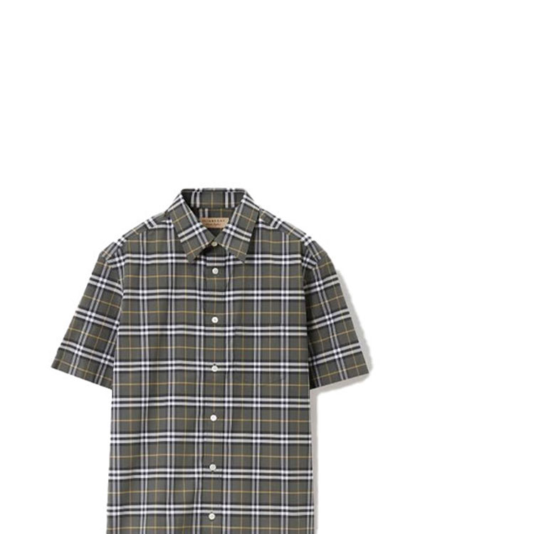 Burberry SS23 Check Print Single-Breasted Short-Sleeve Shirt Green 80084241 圖 3