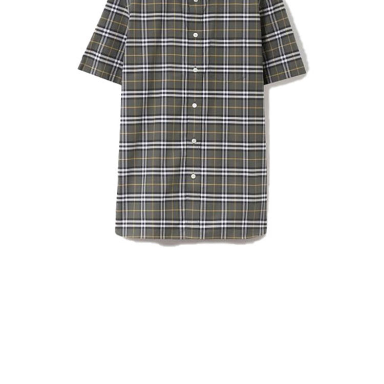 Burberry SS23 Check Print Single-Breasted Short-Sleeve Shirt Green 80084241 圖 4
