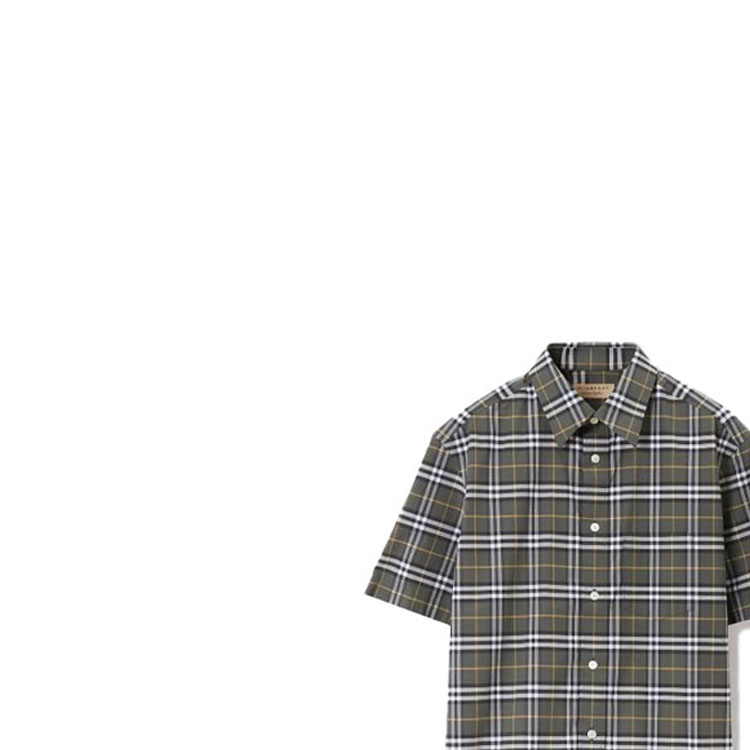 Burberry SS23 Check Print Single-Breasted Short-Sleeve Shirt Green 80084241 圖 5