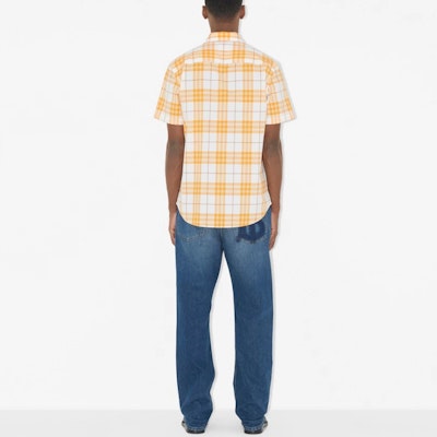 버버리 SS23 체크 반팔 버튼업 셔츠 화이트/옐로우 80690471 Shop 버버리 SS23 체크 반팔 버튼업 셔츠 화이트/옐로우 80690471