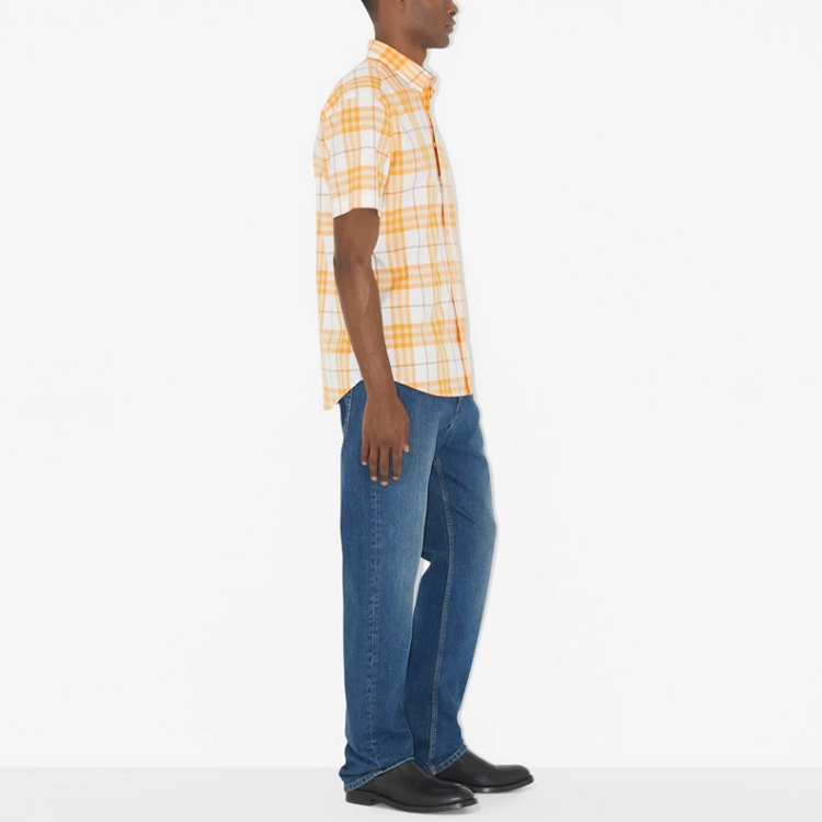 Purchase 버버리 SS23 체크 반팔 버튼업 셔츠 화이트/옐로우 80690471