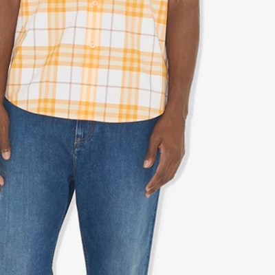 버버리 SS23 체크 반팔 버튼업 셔츠 화이트/옐로우 80690471 Sizing 버버리 SS23 체크 반팔 버튼업 셔츠 화이트/옐로우 80690471