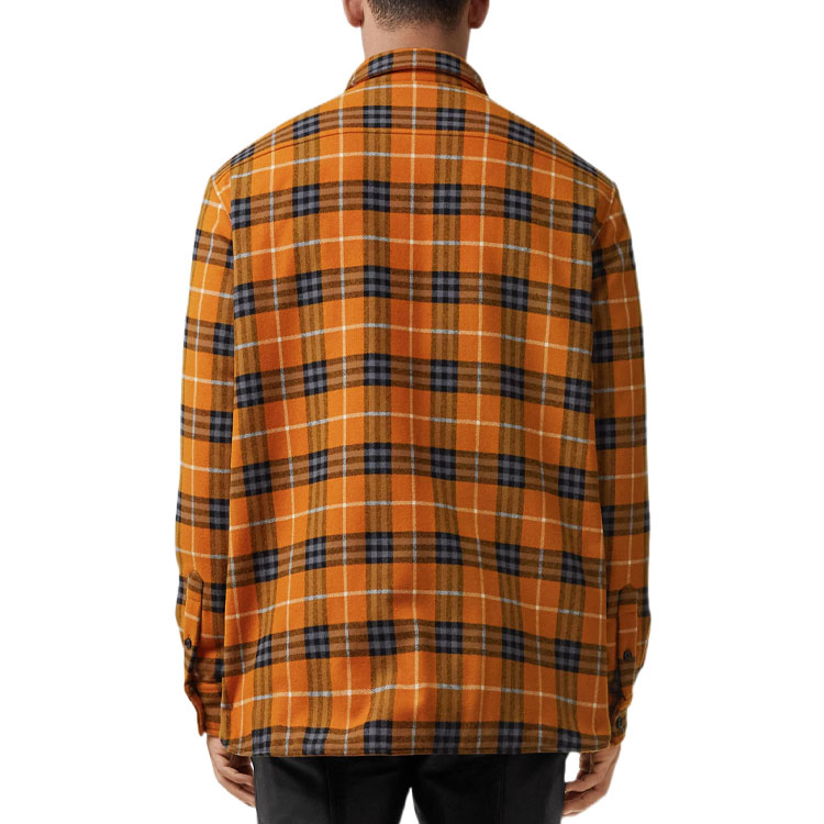 Burberry SS23 Check Single-Breasted Casual Long Sleeve Shirt Men Ginger Brown 80646101 圖 3