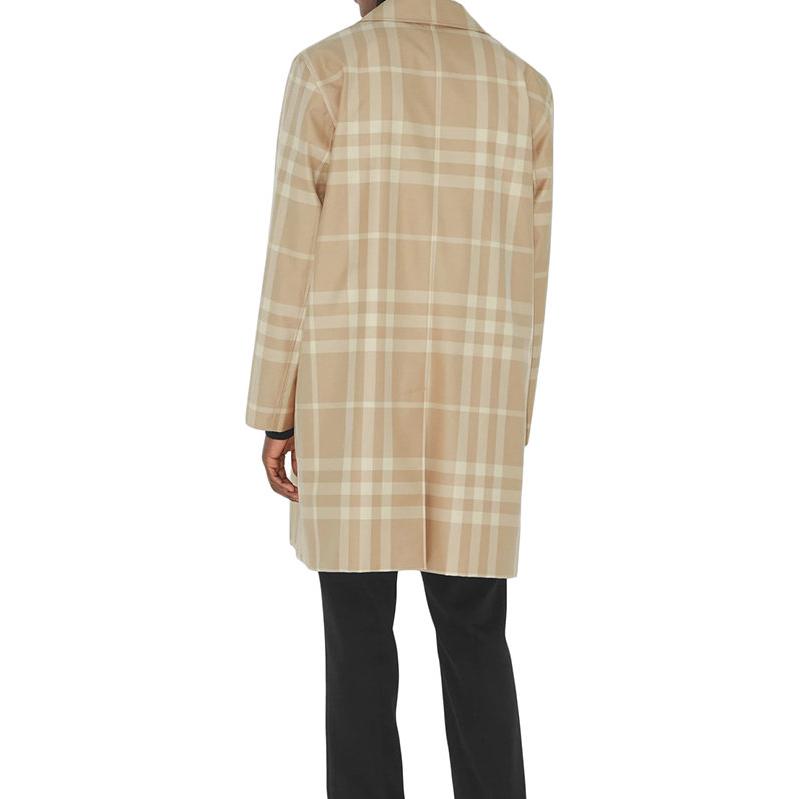 Burberry SS23 Check Single-Breasted Pocket Coat Men’s Soft Beige Brown 80686601 圖 4