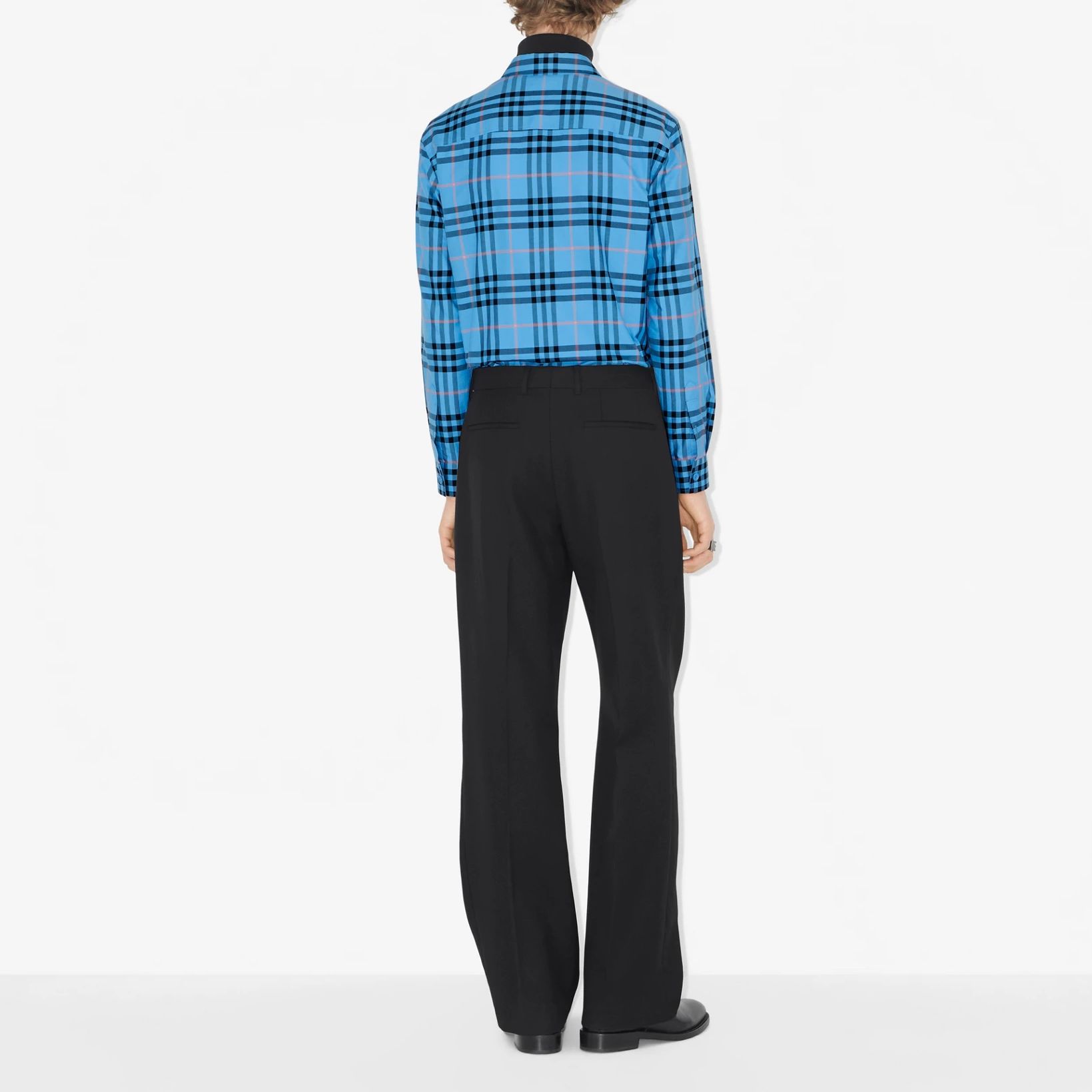 Burberry SS23 Checkered Cotton Single-Breasted Long Sleeve Shirt Blue Men’s 80715221 圖 4