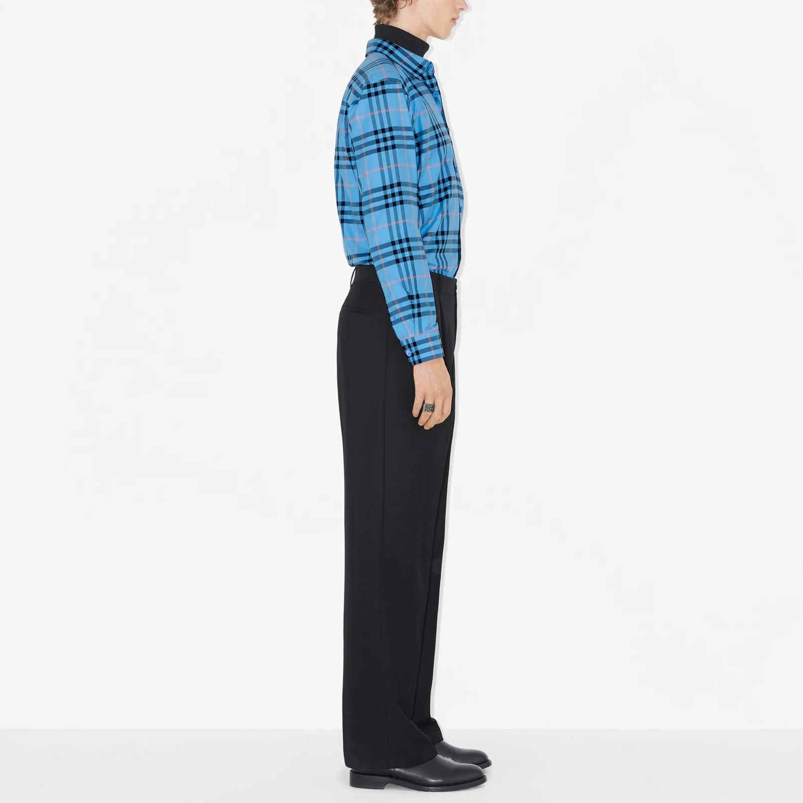 Burberry SS23 Checkered Cotton Single-Breasted Long Sleeve Shirt Blue Men’s 80715221 圖 5
