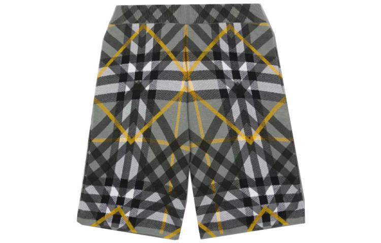 Burberry SS23 Checkered Straight-Cut Casual Shorts Mens Grey 80651771