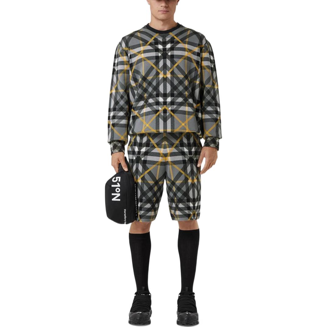 Burberry SS23 Checkered Straight-Cut Casual Shorts Mens Grey 80651771 圖 3