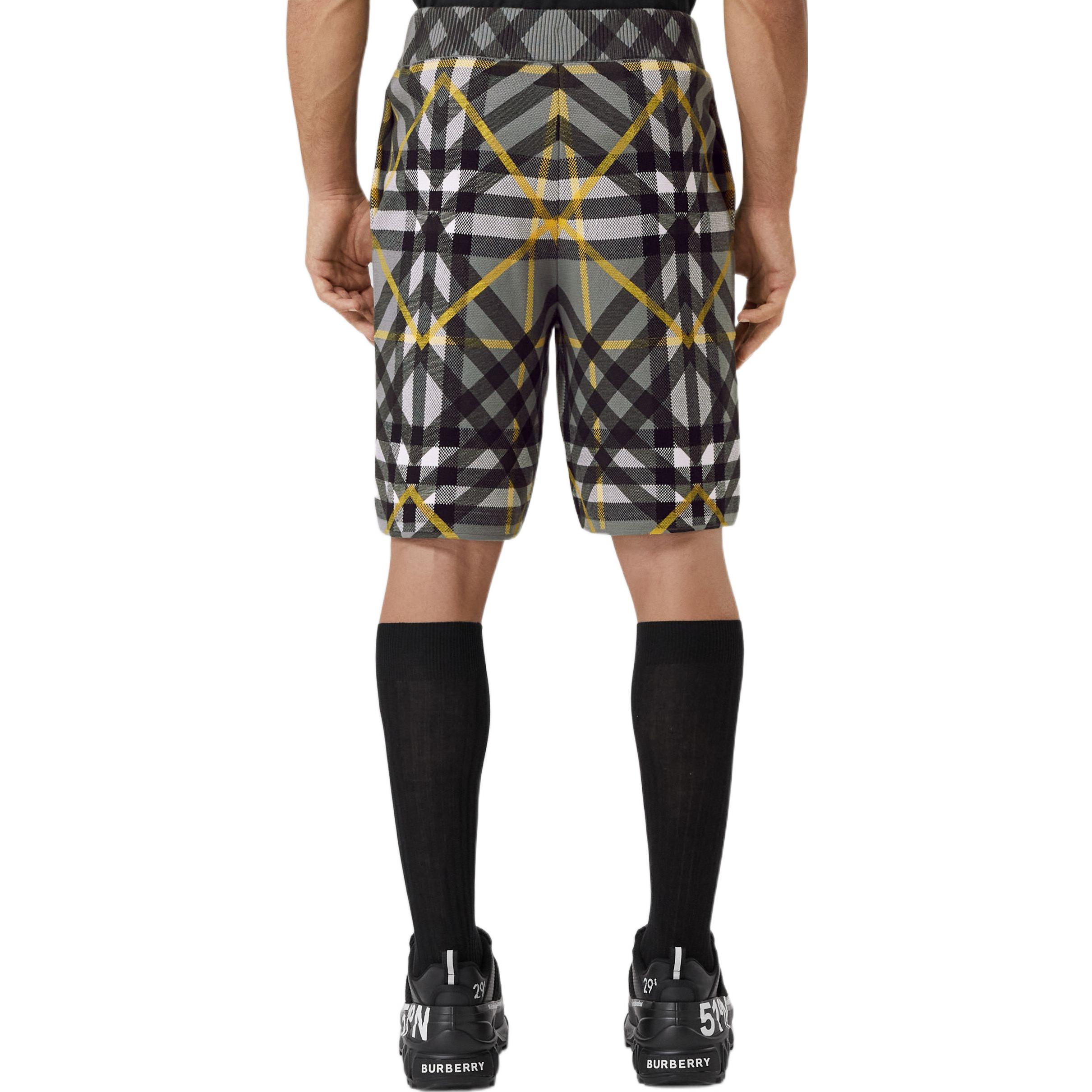 Burberry SS23 Checkered Straight-Cut Casual Shorts Mens Grey 80651771 圖 4