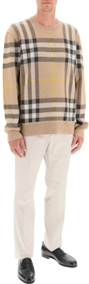 Burberry SS23 Classic Check Print Crewneck Long Sleeve Sweater Men’s Khaki 8054920-B2412 Lookbook Burberry SS23 Classic Check Print Crewneck Long Sleeve Sweater Men’s Khaki 8054920-B2412