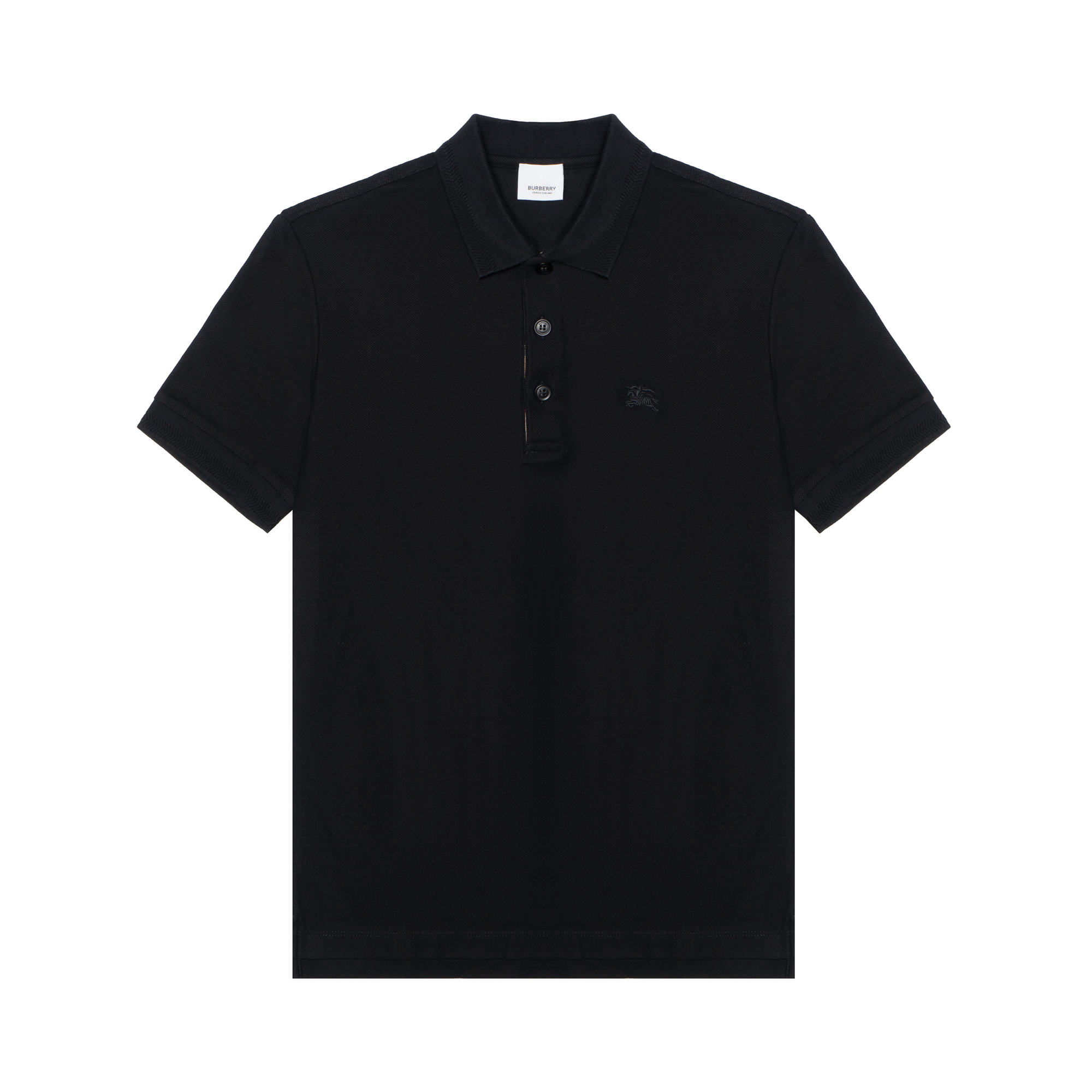 Burberry SS23 Classic Logo Embroidered  Black Polo Shirt. 80675821