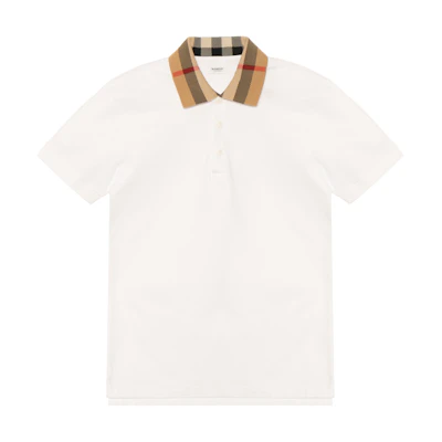 Burberry SS23 Colorblock Casual Short-Sleeve Polo Shirt White . 80716211