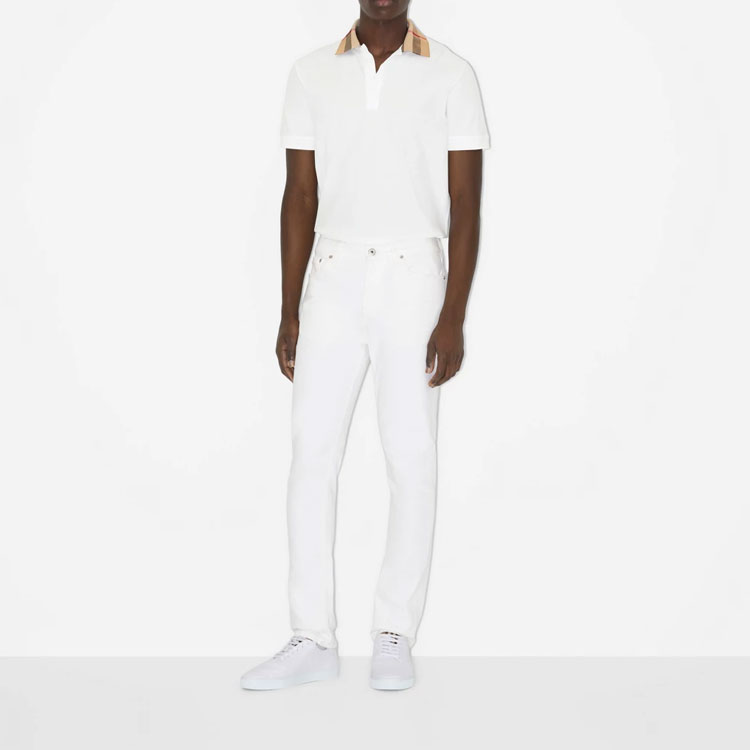 Shop Polo Casual Burberry SS23 Colorblock Manga Corta Blanco. 80716211