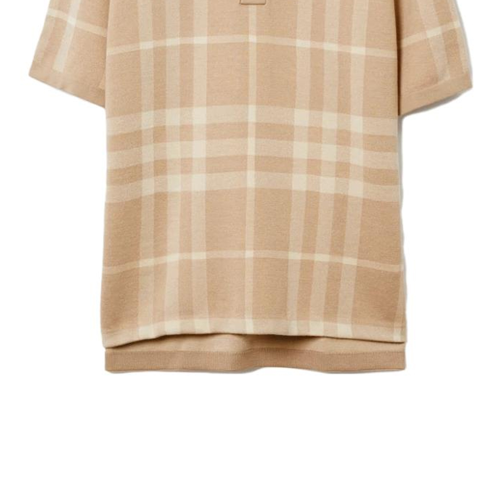 Sizing バーバリー SS23 カラーブロック チェック ジャカード ハーフプラケット 半袖ポロシャツ メンズ 80684821