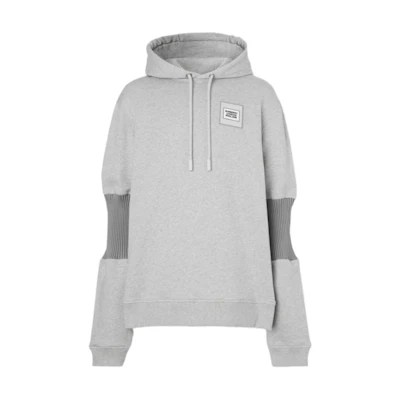 Burberry SS23 Colorblock Logo Drawstring Sweatshirt Grey () 45637331